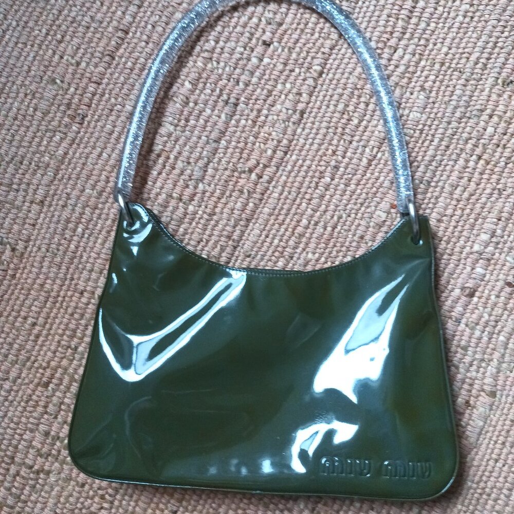 Vintage Runway 90s Miu Miu Bag Green